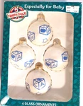 Vintage Toys Us North Pole Especially For Baby Glass Ball Ornaments - Set Of 4. Fixed Price $20.66.
