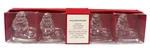 Williams Sonoma Clear Glass Santa Tiny Taper Candle Holders Set Of 4, Christmas. Fixed Price $16.00.