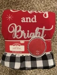 Nwy Holiday Time Christmas Tree Skirt 48 "merry And Bright" Red With Plaid Trim. Fixed Price $25.00.