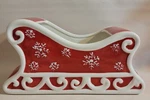 Edible Arrangements Red Ceramic Sleigh Sled Plant Pot/christmas Tabletop Decor. Fixed Price $9.95.