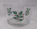 Libbey Glass Company LRS3 Green & Red Holly Ribbons No Gold Trim 1 Bowl. Fixed Price $38.95.