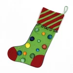 Crate And Barrel Christmas Stocking Wool Blend Pom Jingle Bells Colorful. Fixed Price $8.18.