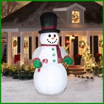 Gemmy Giant 10 Ft Lighted Christmas Airblown Inflatable Snowman Outdoor Decor. Fixed Price $189.00.