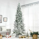 9' Snow Flocked Artificial Christmas Tree W/ 1159 Realistic Branch Tips Green. Fixed Price $179.99.
