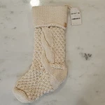 Pottery Barn Chunky Cable Knit Ivory Christmas Stocking Button 22" New Tags. Fixed Price $75.99.