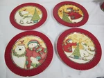 Park Designs Christmas Joys Teresa Kogut 8 1/2" Plates (4) Hard To Find. Fixed Price $59.95.
