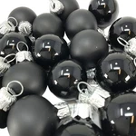 Pinnacle Peak Trading Black Shiny Matte Polish Glass 30MM Ball Ornaments Set 20. Fixed Price $27.98.