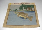 The Old Greensborough Jacqbard Loomed Tapestry 18"X18" Fishing. Fixed Price $15.00.