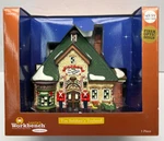 Santas Workbench Tin Soldiers Toyland Fiber Optic House New Box. Fixed Price $74.99.