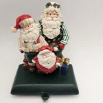 Vintage Potpourri Press Cast Iron 3 Santas Mantle Stocking Hanger Adjustable. Fixed Price $24.74.