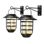 2-PACK Home Zone Security Solar Lantern Style Wall Porch Patio Lights LIFEPO4. Fixed Price $39.99.