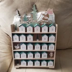 Ashland Christmas Wooden Advent Calendar 26 Piece Green Roof Houses Trees New. Fixed Price $49.99.