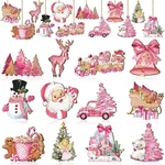 Huwena 36 Pcs Pink Ornaments For Christmas Tree Vintage Wooden Hang.... Fixed Price $15.52.