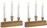2 Sylvania V1539-88 10" Light Gold Battery Operated Christmas Candle Candolier. Fixed Price $39.89.