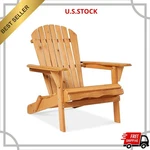 New Folding Adirondack Chair Outdoor Wooden Lounge Fire Pit Patio Yard 350LB. Fixed Price $71.49.
