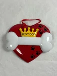 Rudolph And Christmas Ornament Ceramic Best Dog Crown Bone Heart. Fixed Price $8.95.