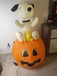 Gemmy Snoopy Woodstock Peanuts Inflatable Yard Pumpkin 3.5' Led Airblown 2019. Fixed Price $40.00.