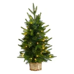 2-FT Artificial Christmas Tree With 35 Clear Led Lights In Decorative Basket. Fixed Price $56.79.