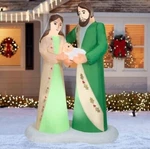 6.5' Lighted Holy Family Jesus Mary Joseph Christmas Holiday Airblown Inflatable. Fixed Price $74.99.