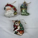 Blown Glass Christmas Ornaments Santa Stocking Bunny Nice Collectable. Fixed Price $15.96.