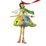Hallmark Garden Angel Christmas Tree Ornament Whimsical Green Dress Flowers. Fixed Price $9.95.