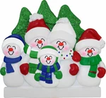 Snowmen Family 5 People Personalized Christmas Ornament. Fixed Price $18.25.
