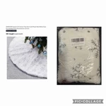 Xamshor Sequin Christmas Tree Skirt Soft Plush Mat White Faux Fur 32. Fixed Price $5.00.