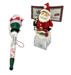 Vintage Darice Santa Light Up Ornament & Christmas Pop Pen Need Battery. Fixed Price $12.00.