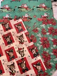 Vintage Gift Wrapping Paper Mcm Christmas Santa Reindeer Poinsettias 50. Fixed Price $24.00.
