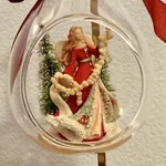 Glass Angel Hanging Ornament Retro Red Bow Christmas Collection.. Fixed Price $10.77.