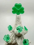 Shamrock Topper & 5 Clover Lights For Patrick's Ceramic Christmas Tree Bulbs. Fixed Price $9.95.