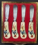 Set Of 4 Lenox Winter Greetings Ceramic Handle Spreaders Open Box Excellent Cond. Fixed Price $24.99.