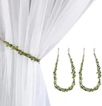 Curtain Tiebacks Ropes Natural Burlap Holdbacks With Artificial Vines Fake. Fixed Price $11.81.