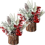 Hatisan Small Christmas Tree With Ornaments Pine Cone Berry, Tabletop. Fixed Price $44.99.
