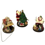 Vintage Norman Rockwells Celebration Of Santa Claus Christmas Ornaments Set 3. Fixed Price $12.50.