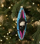 Glass Ornament Blue Glitter Kayak Boat Beach Coastal Nautical Tropical. Fixed Price $16.95.
