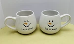 Lot 2 Snowman Christmas Coffee Tea Hot Cocoa Mugs, Global Design 16 Oz.. Fixed Price $11.00.