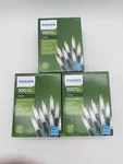 Philip 100CT Mini Lights Clear Christmas String 24.7 Ft Green Wire Lot (3). Fixed Price $43.19.