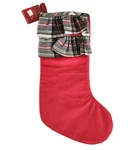 Ashland Scottish Tartan Plaid Christmas Stocking Red Ruffle Nwt Holiday Deco 18". Fixed Price $23.74.