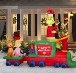 Grinch And The Whos Who-ville Train 9FT Wide Christmas Inflatable Gemmy. Fixed Price $325.00.