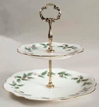 Mikasa Ribbon Holly Two-tiered Tidbit Server Tray Berries Gold Holiday Christmas. Fixed Price $65.43.