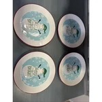 Set Of 4 Kohls Nicholas Square Christmas Snowman Dinner Plates. Fixed Price $19.49.
