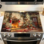 Stove Mat 28.35 X 20.47 Inch Christmas Fireplace And Tree Design Cozy Living .... Fixed Price $16.57.