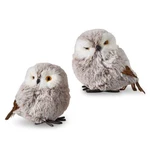 Set Of 2 Assorted Raz Imports 4 Polyfoam Brown Winged White Winter Owl Figurines. Fixed Price $19.69.