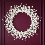Pearl White Pip Berry For Front Door, 20 Inch Winter Wreaths Wall Hang.... Fixed Price $26.44.
