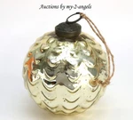 New Pottery Barn Champagne Gold Scalloped Ball Antique Mercury Glass Ornament. Fixed Price $19.95.