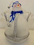 Frosted Snowman Figurine Blue Hat Scarf Light Up Color Changing Holiday Decor. Fixed Price $21.99.