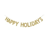 Happy Holidays Banner, Gold Gliter Paper Sign Christmas Decorations/ho.... Fixed Price $19.82.