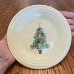 Ivory Christmas Tree Luncheon Plates 9" Fiestaware Holiday Homer Laughlin. Fixed Price $24.99.