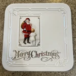 Grasslands Road Santa & Child Serving Plate 8.5X8.5IN. Merry Christmas K9. Fixed Price $29.00.